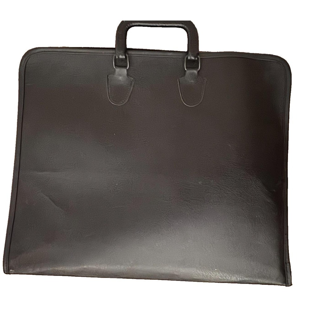 Bondstar Leather Art Portfolio Briefcase Made in USA Zippered Spiral‎ Sleeve